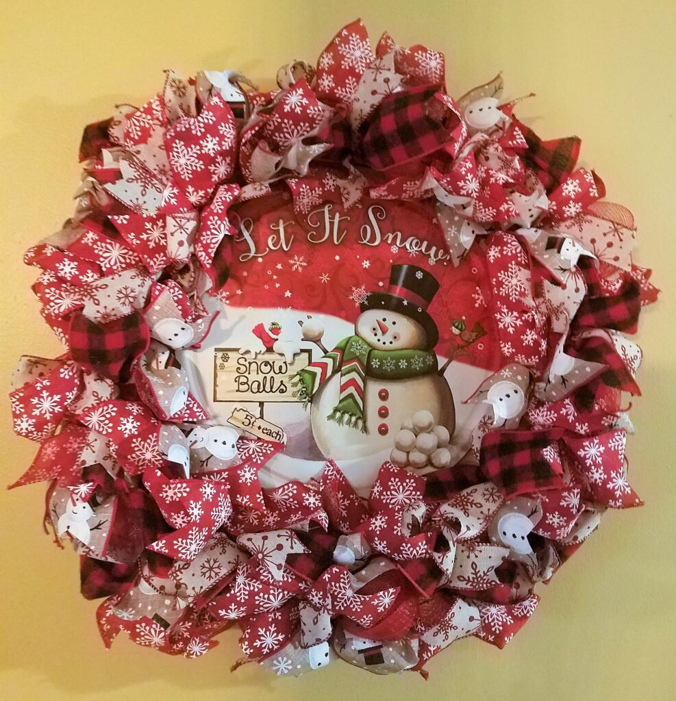 Christmas snowman wreath: Let it snow!