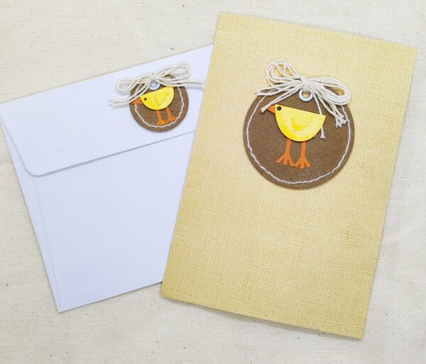 Rustic Chick Easter Greeting Card - Handmade Easter Card for Children and Adults, Spring Cards, Cards for Easter