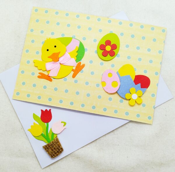 Festive Easter Egg Spring Greeting Card - Handmade Easter Card for Children and Adults, Spring Cards, Cards for Easter