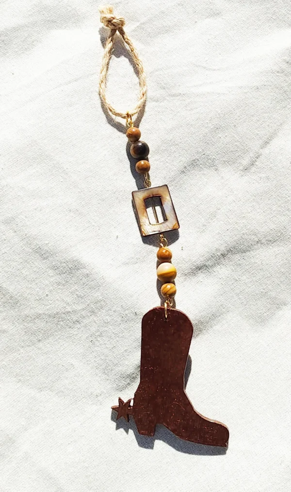 Handcrafted Cowboy Boot Gemstone Beaded Accent Ornament - Country Western Cowgirl Cowboy Gift