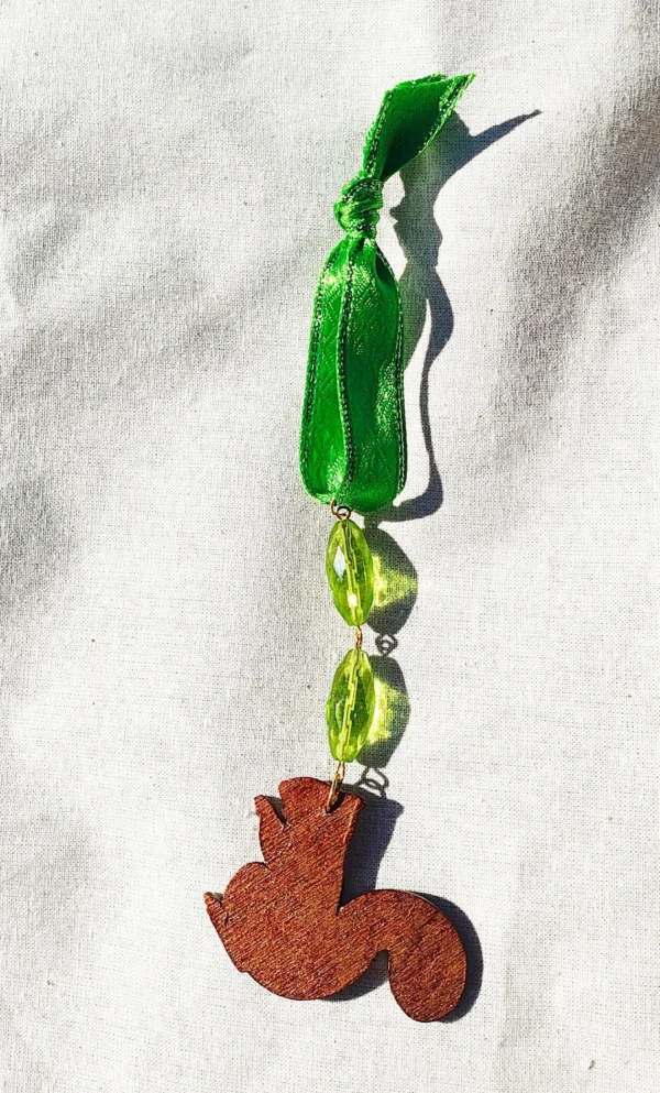 Handcrafted Squirrel Beaded Accent Ornament - Holiday Pet Squirrel Lovers Gift - Spring Decor