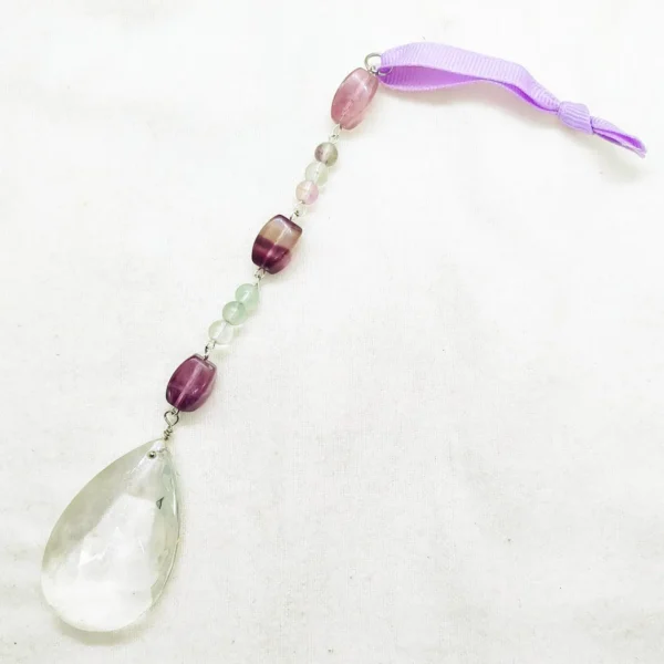 Hanging Crystal Beaded Sun Catcher, Fluorite Rainbow Maker, Gifts for Her, Colorful Hanging Crystal Window Prism, Boho Garden Decor - Image 2