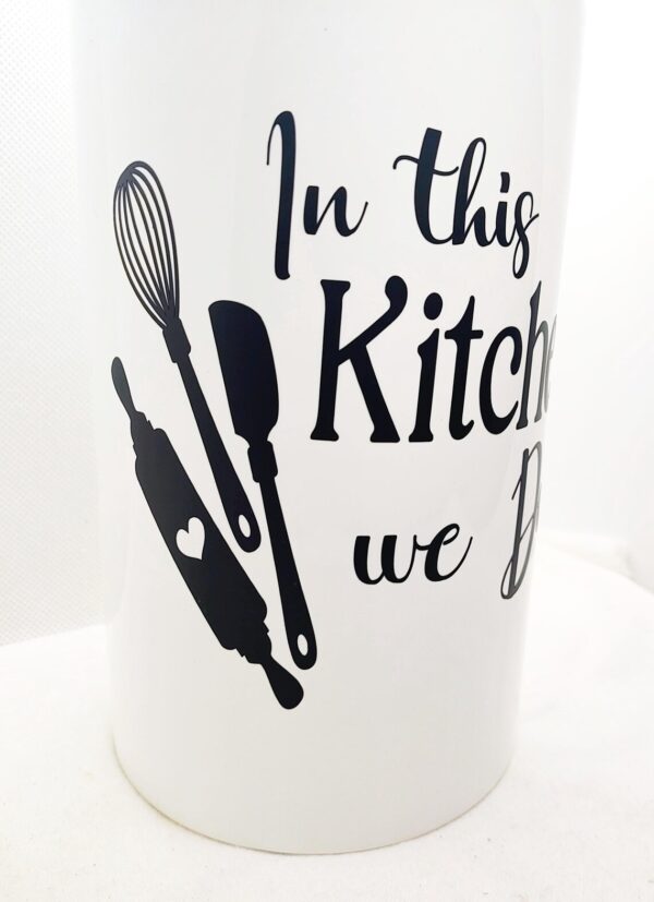 Ceramic In This Kitchen We Dance Quote Kitchen Utensil Holder and Organization - Fun Home Decor - New Housewarming Gift - Image 3