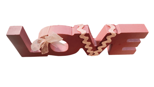 Small Wooden Decorative LOVE Shelf Sitter, Wedding, Valentines Knick Knack Decor - Image 2