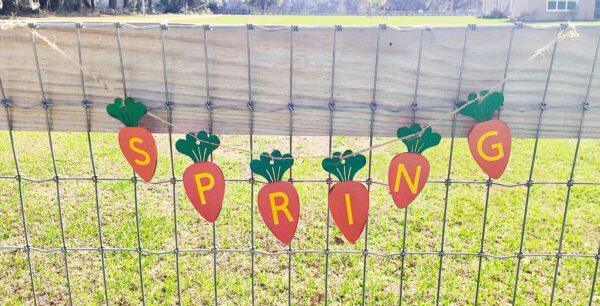 Spring Wooden Carrot Banner - Spring Decor - Easter Garland - Rustic Farmhouse