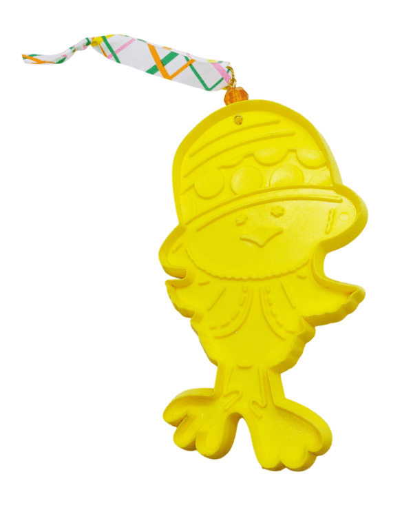 Upcycled Yellow Chick Cookie Cutter Spring Ornament - Hanging Easter Ornament - Indoor or Outdoor