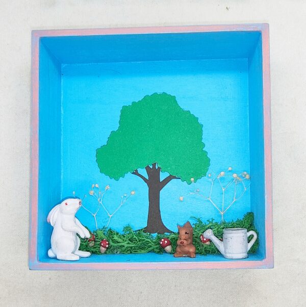 Spring Scene Shadow Box Shelf Sitter - Unique Spring Decoration - Easter Decor - Image 2