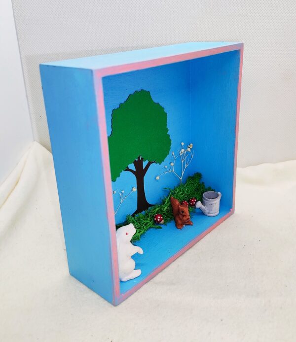 Spring Scene Shadow Box Shelf Sitter - Unique Spring Decoration - Easter Decor - Image 3