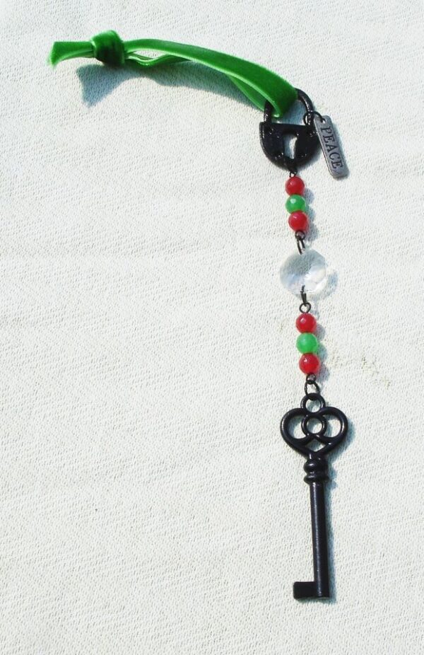 Black Gothic Key Holiday Icicle Ornament - Handmade Christmas Tree Gift