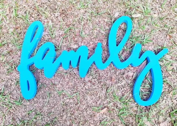 XL Wooden Family Wall Hanging - Summer Home Decor, Gift for Family
