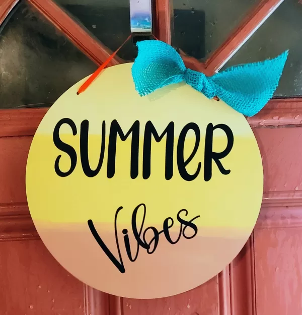 Wooden Summer Vibes Sign - Summer Decor, Summer Wreath - Image 2