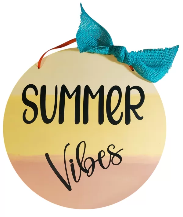Wooden Summer Vibes Sign - Summer Decor, Summer Wreath - Image 3