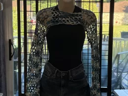 Denim multicolored shrug - free shipping