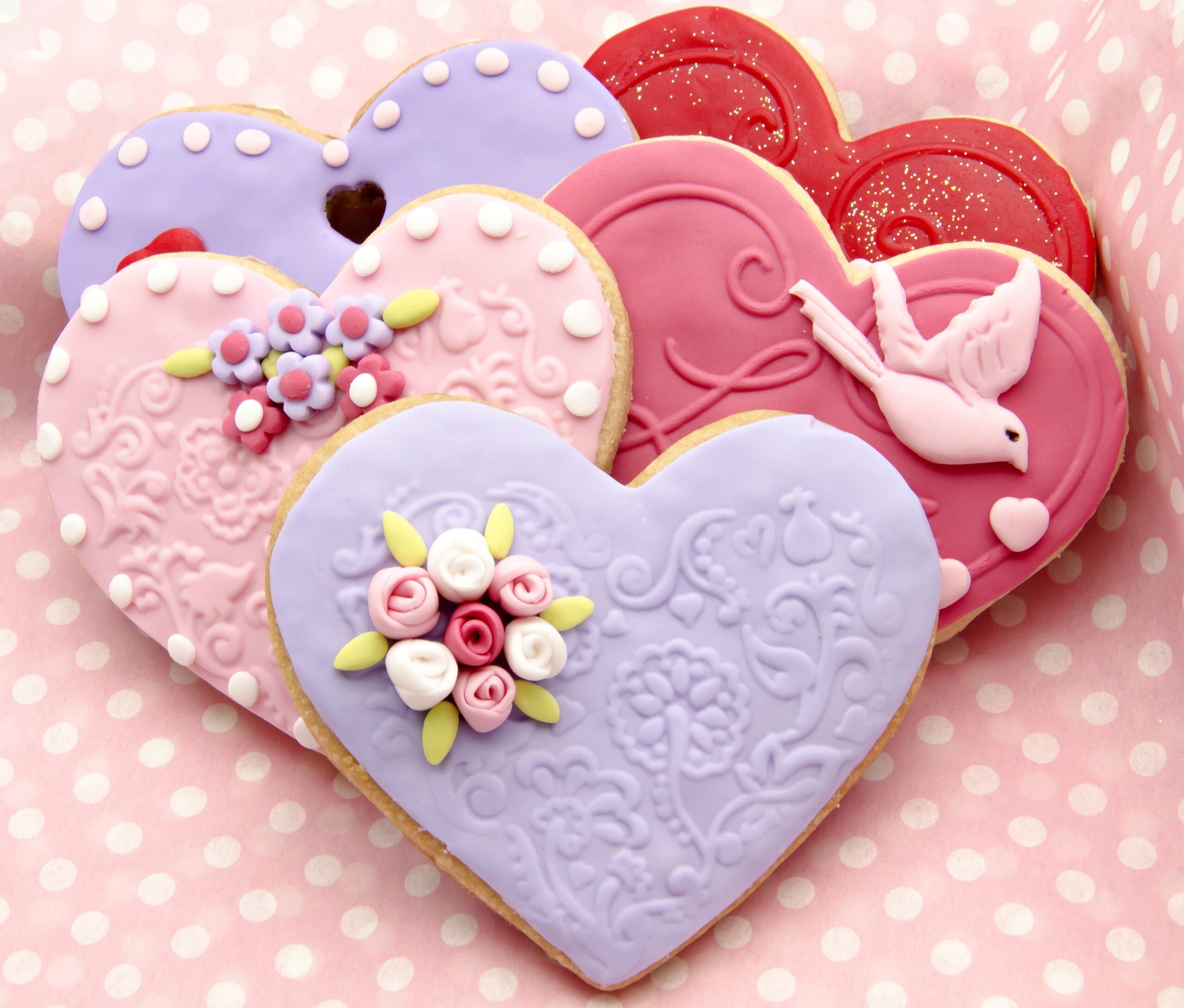 Valentine Heart Sugar Cookies, Elegant Decorated Wedding Sugar Cookies, Shabby Chic Bridal Shower Favors, Embossed Lace Cookies Gift Box