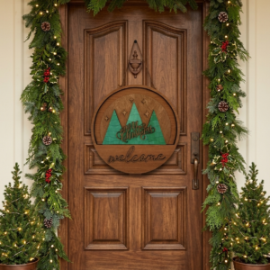 Interchangeable "Welcome" Door Hanger Base (with Holiday Insert)