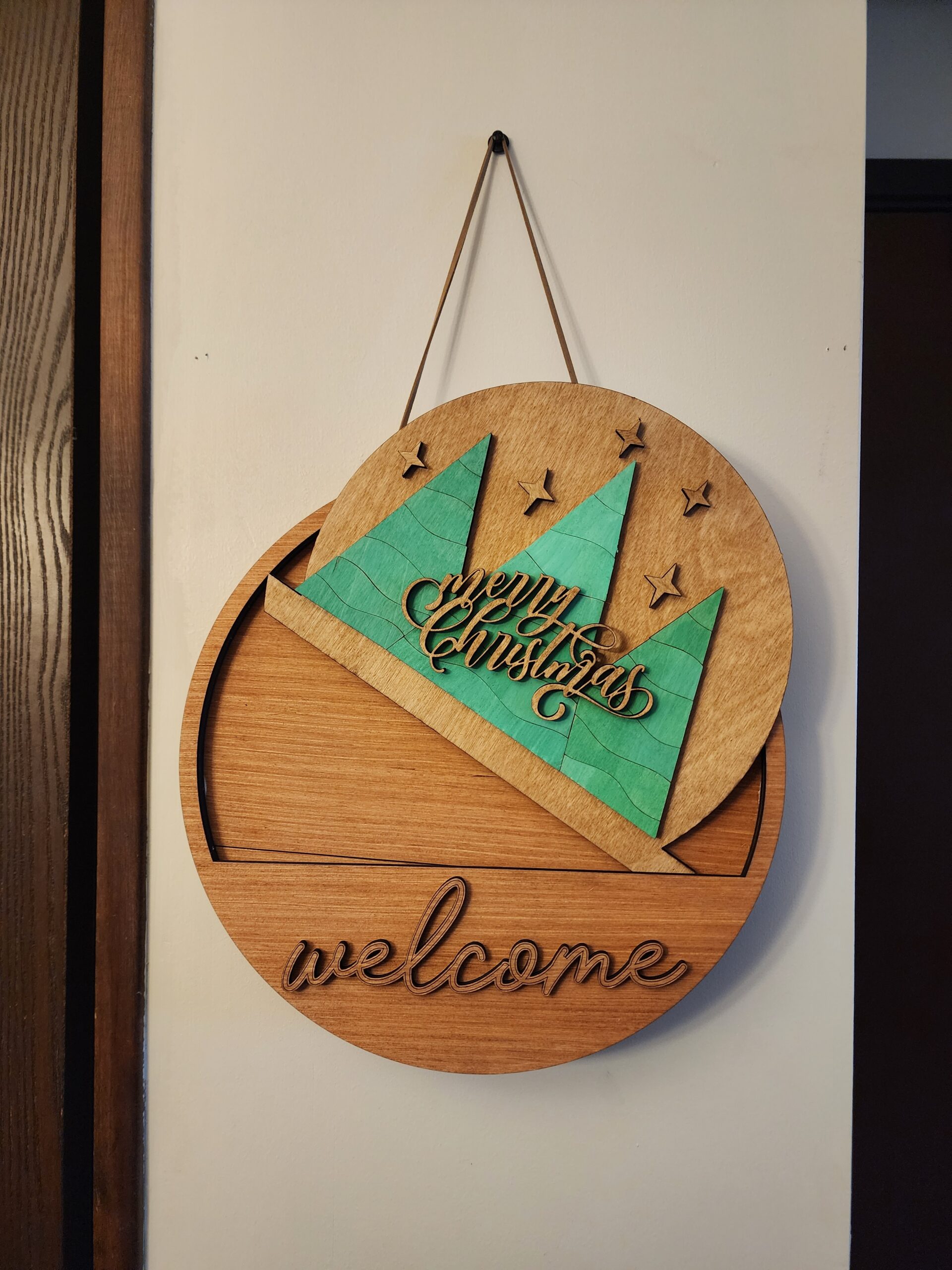 Interchangeable "Welcome" Door Hanger Base (with Holiday Insert) - Image 2