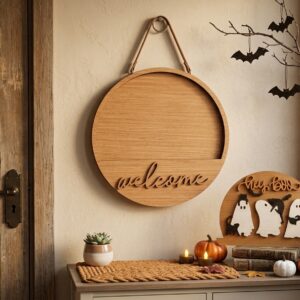 12-Inch Round Wooden Interchangeable Sign Base