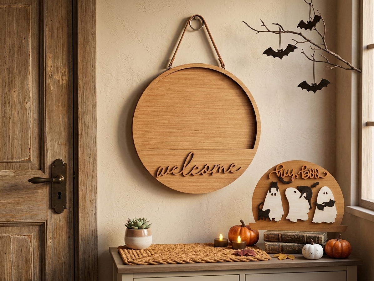 12-Inch Round Wooden Interchangeable Sign Base