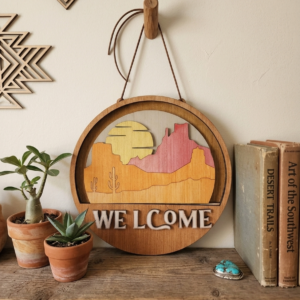 "Painted Desert Sunset" – Layered Wood Interchangeable Insert