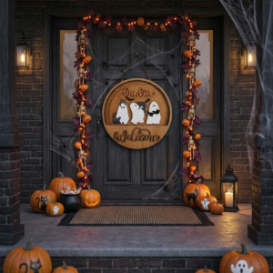 "Hey Boo" Halloween Ghosts & Cats Interchangeable