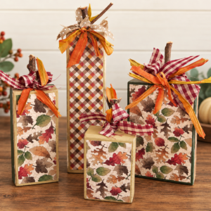 Rustic Fall Wood Pumpkin Set