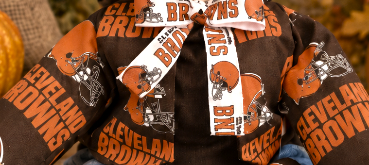 Handmade Cleveland Browns Scarecrow Doll - Image 3
