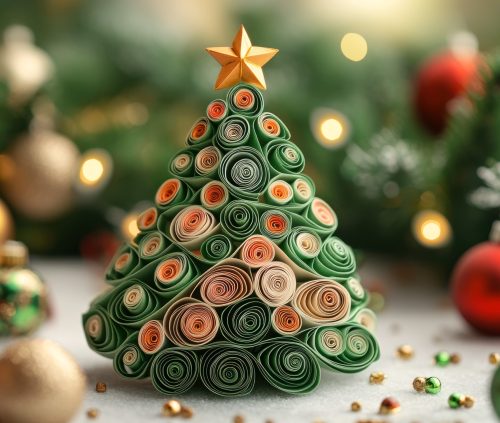 http://www.dreamstime.com/stock-images-festive-paper-quilling-art-christmas-tree-white-table-ribbons-ornaments-showcases-creativity-image344973924